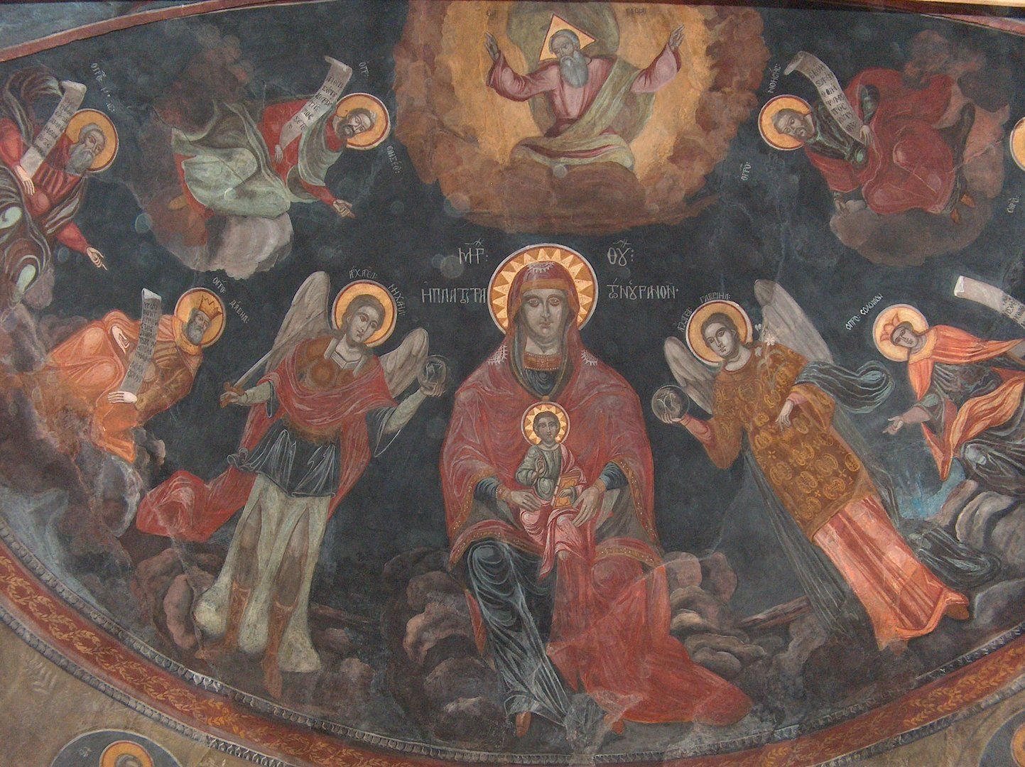 Biserica manastirii NUCET altar bolta dupa interventie
