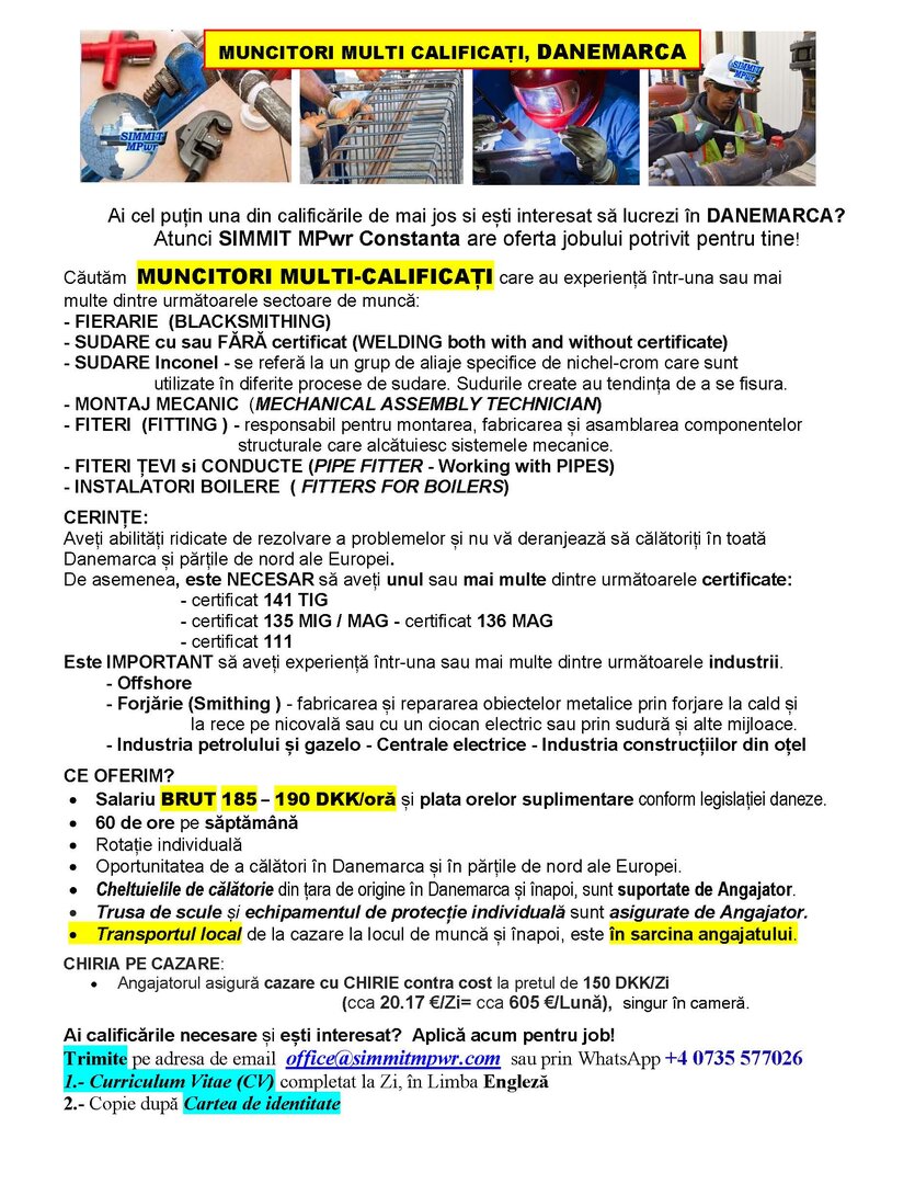 Muncitori multi-calificați - Danemarca