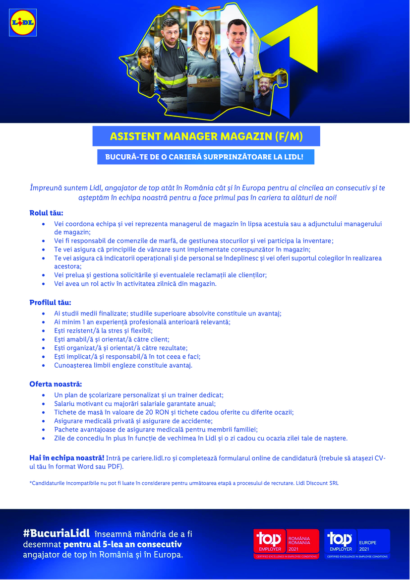 Asistent Manager Magazin Sovata (fm)