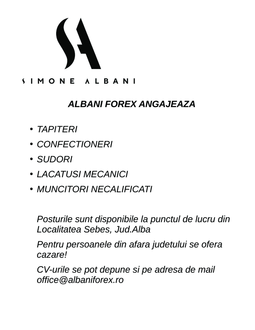 TAPITER/ SUDOR/ CONFECTIONER /LACATUSI MECANICI/ NECALIFICAT