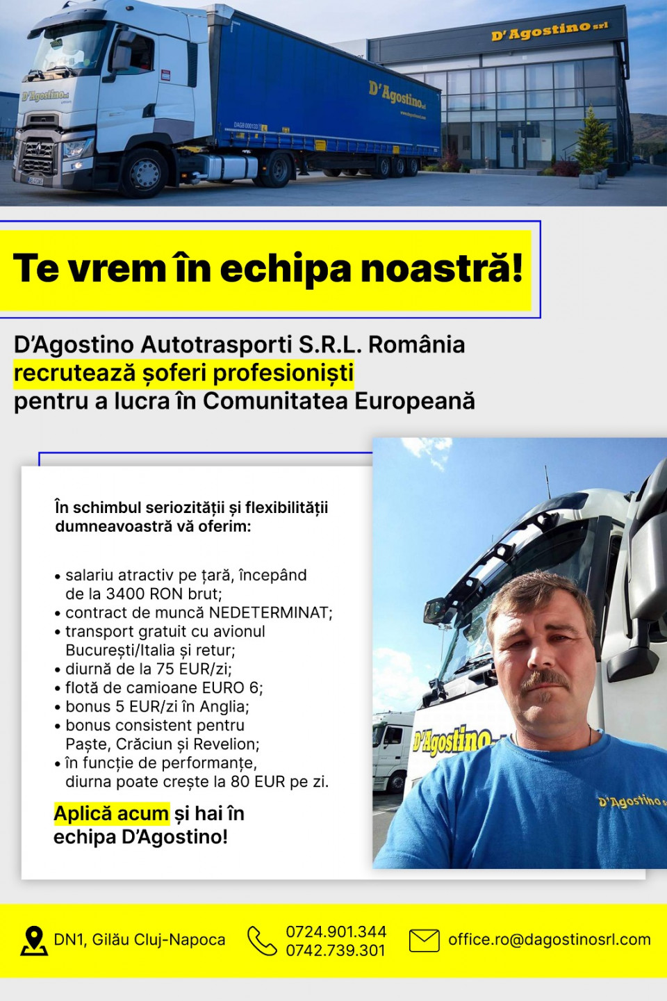 Sofer Comunitate - Salariu net 2900 € - NET Salary 2900 €