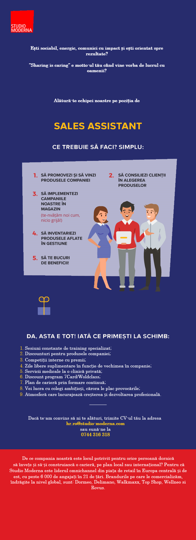Sales Assistant Top Shop&Dormeo Bucuresti–Part time/Full time