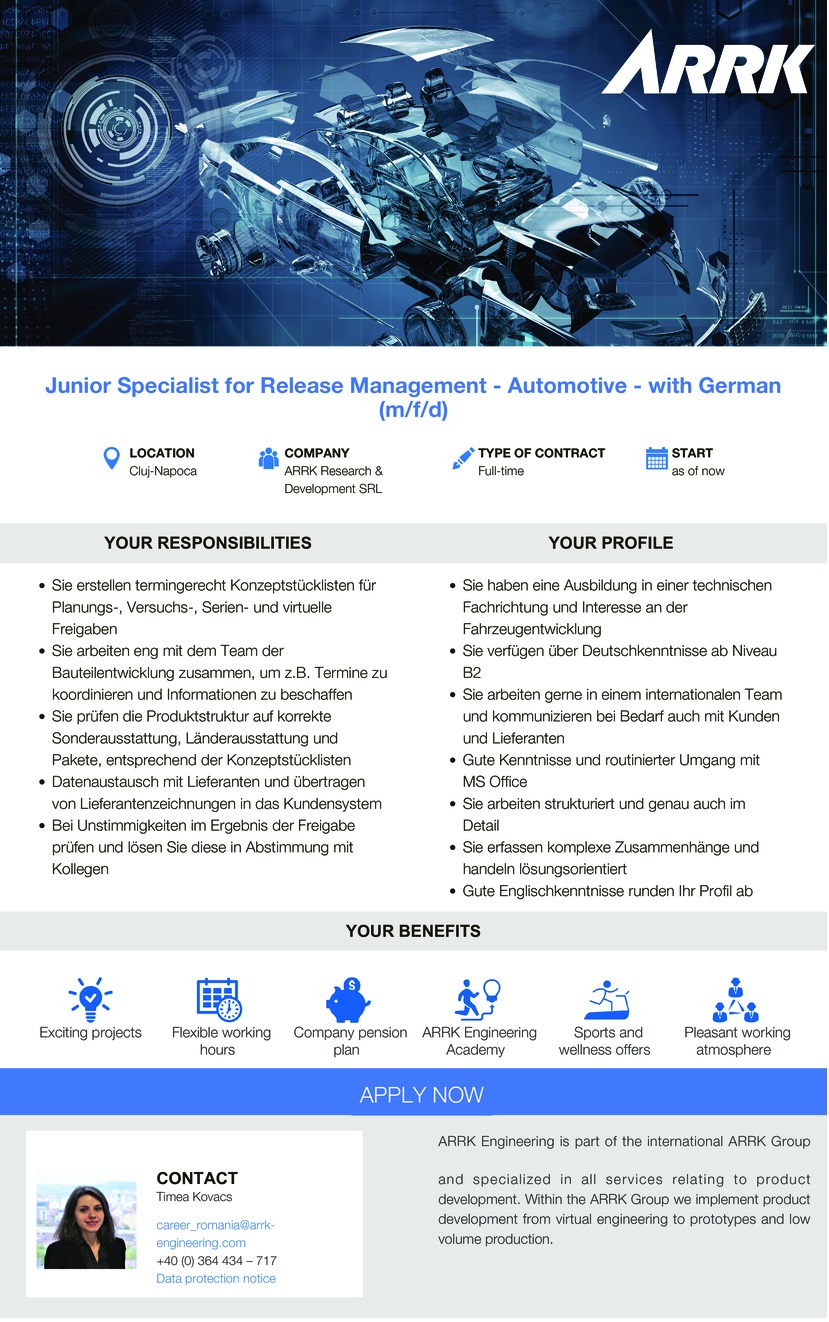 Junior Specialist -Release Management-Automotive-with German