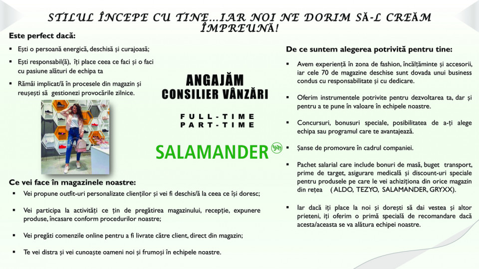 Consilier vanzari Salamander Veranda Mall