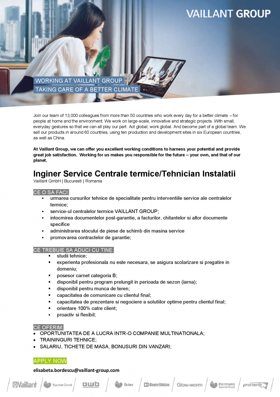 INGINER CENTRALE TERMICE/TEHNICIAN SERVICE