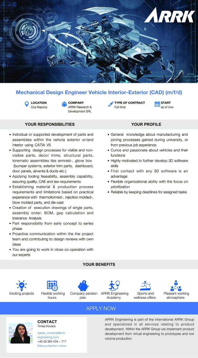 Mechanical Design Engineer Vehicle Interior-Exterior (CAD)