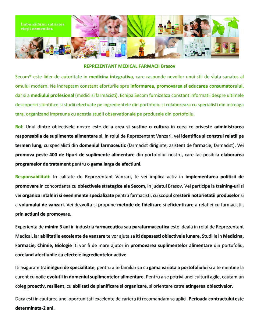 Reprezentant Medical Medici Brasov-Determinat 2 ani