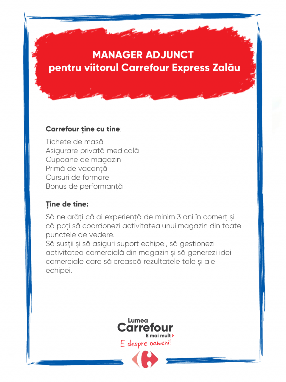 Manager Adjunct pentru Carrefour Express Zalău