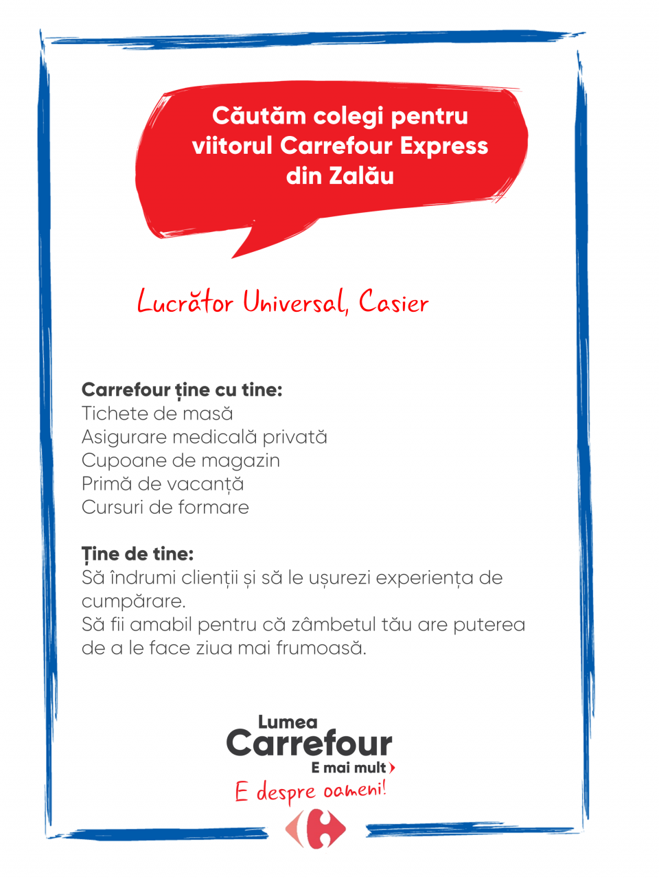 Casier si lucrator universal la Carrefour Express Zalau