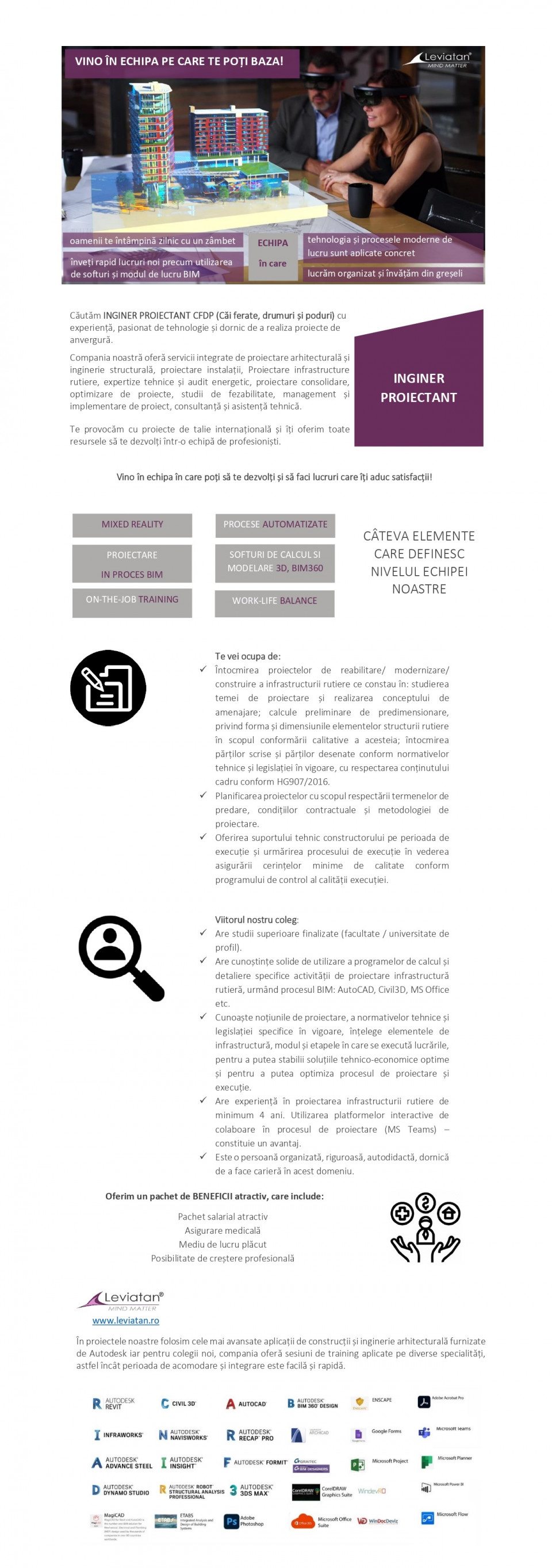 INGINER PROIECTANT CFDP (Cai ferate, drumuri si poduri)