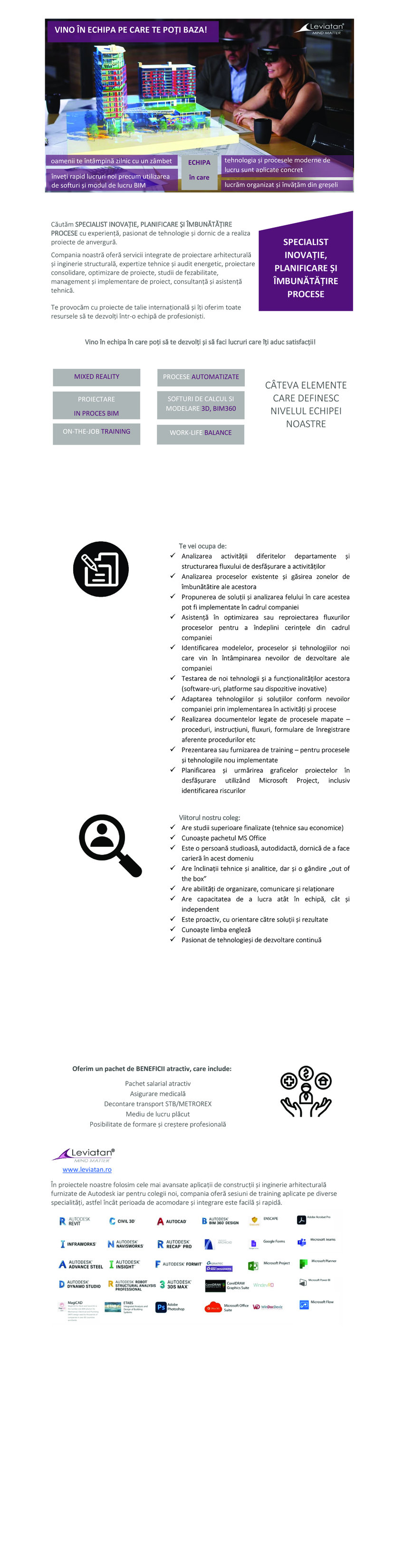 Specialist inovație, planificare și îmbunătățire procese