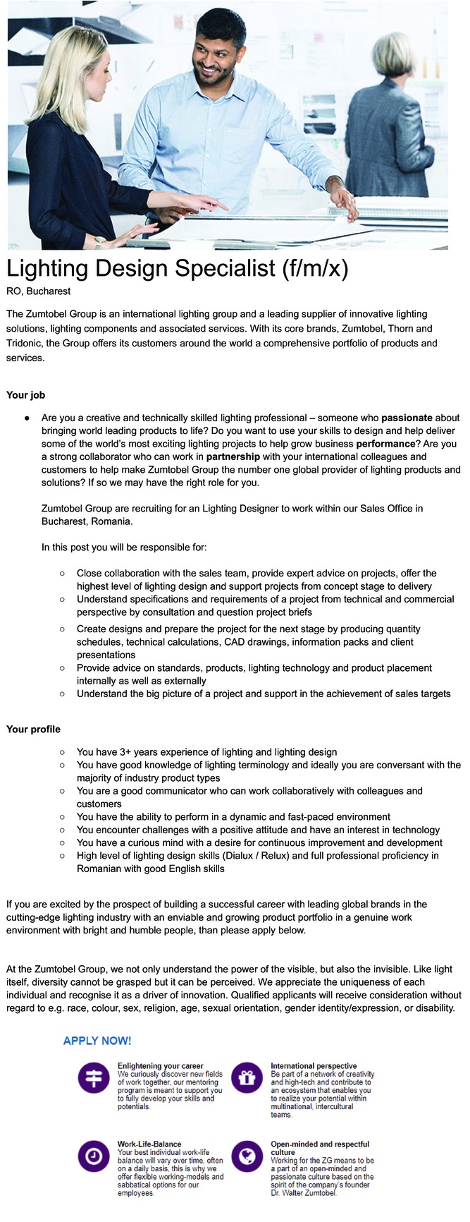 Lighting Design Specialist
