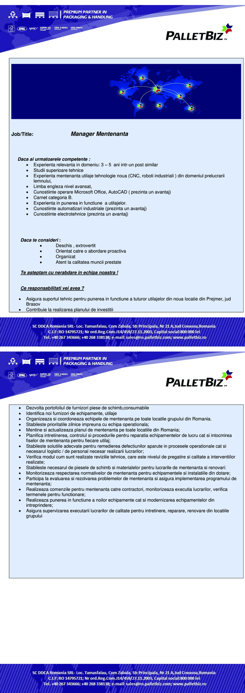 Manager mentenanta