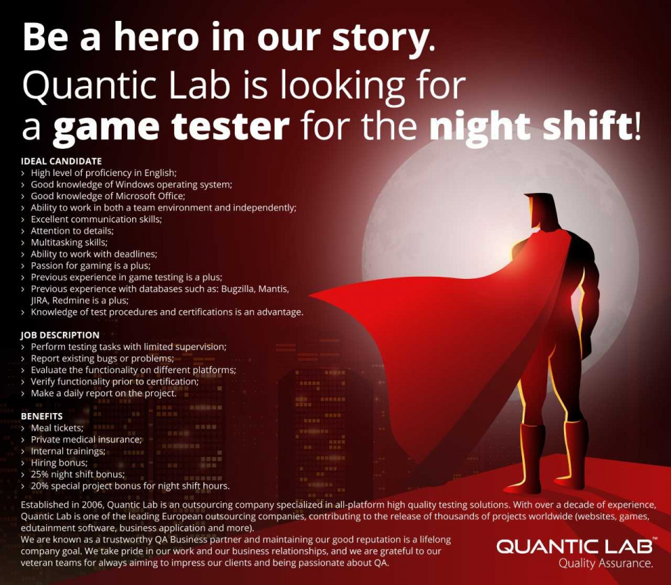 Game Tester Night shift