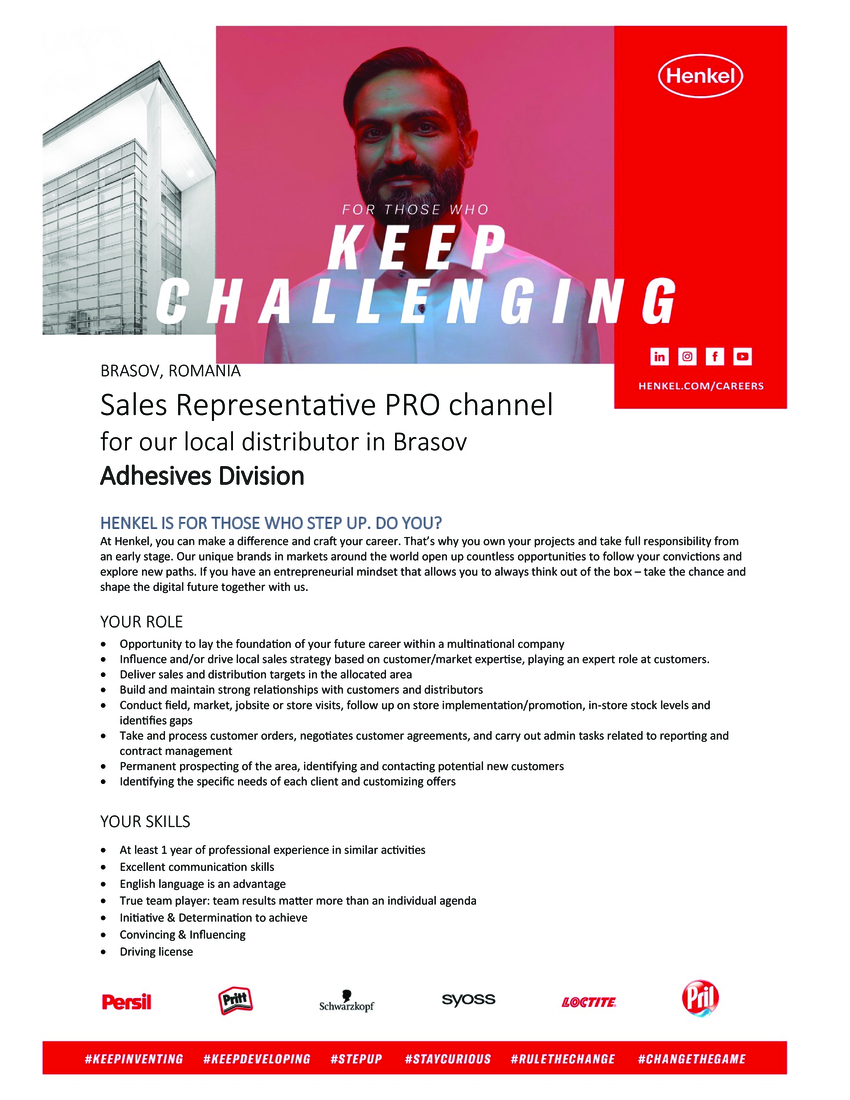Sales Rep PRO channel for our local distributor in BV