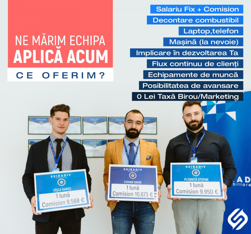 Broker Imobiliar- Salariu FIX + Comision