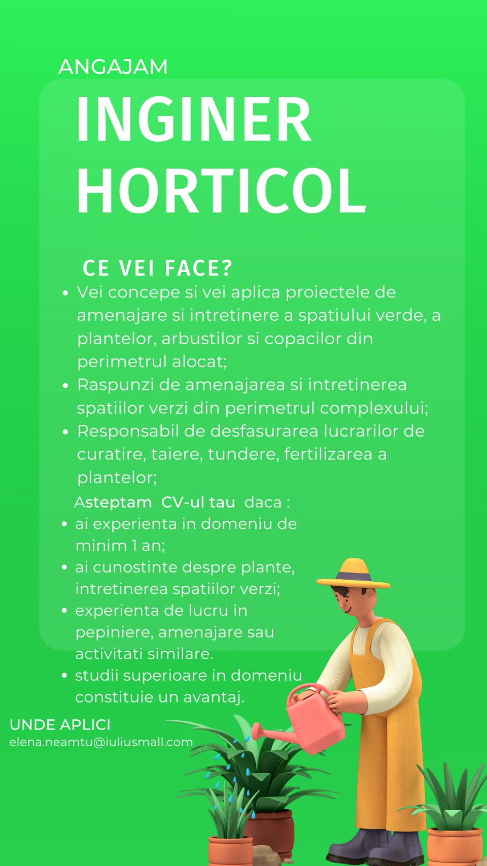 INGINER HORTICOL - IASI