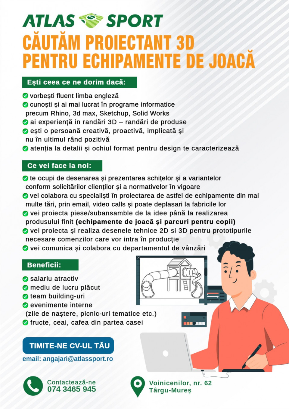 Proiectant 3D pentru echipamente de joaca