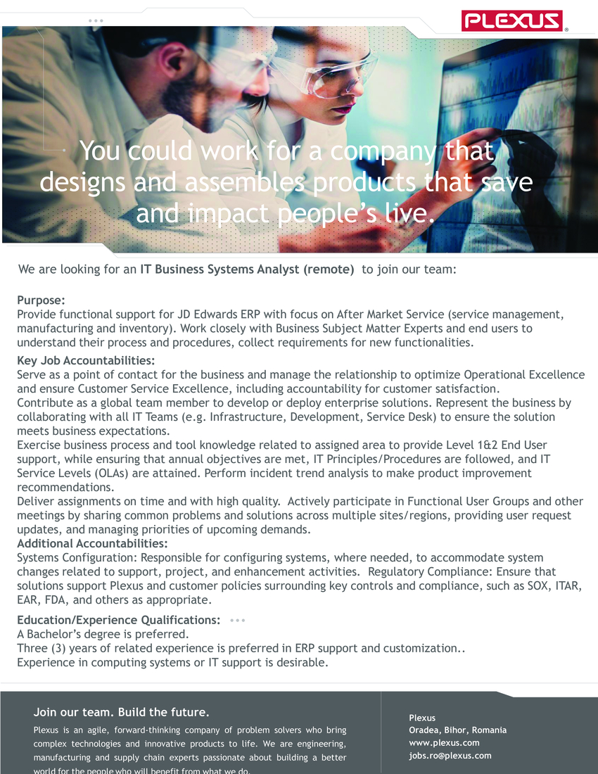 IT Business Systems Analyst (remote)