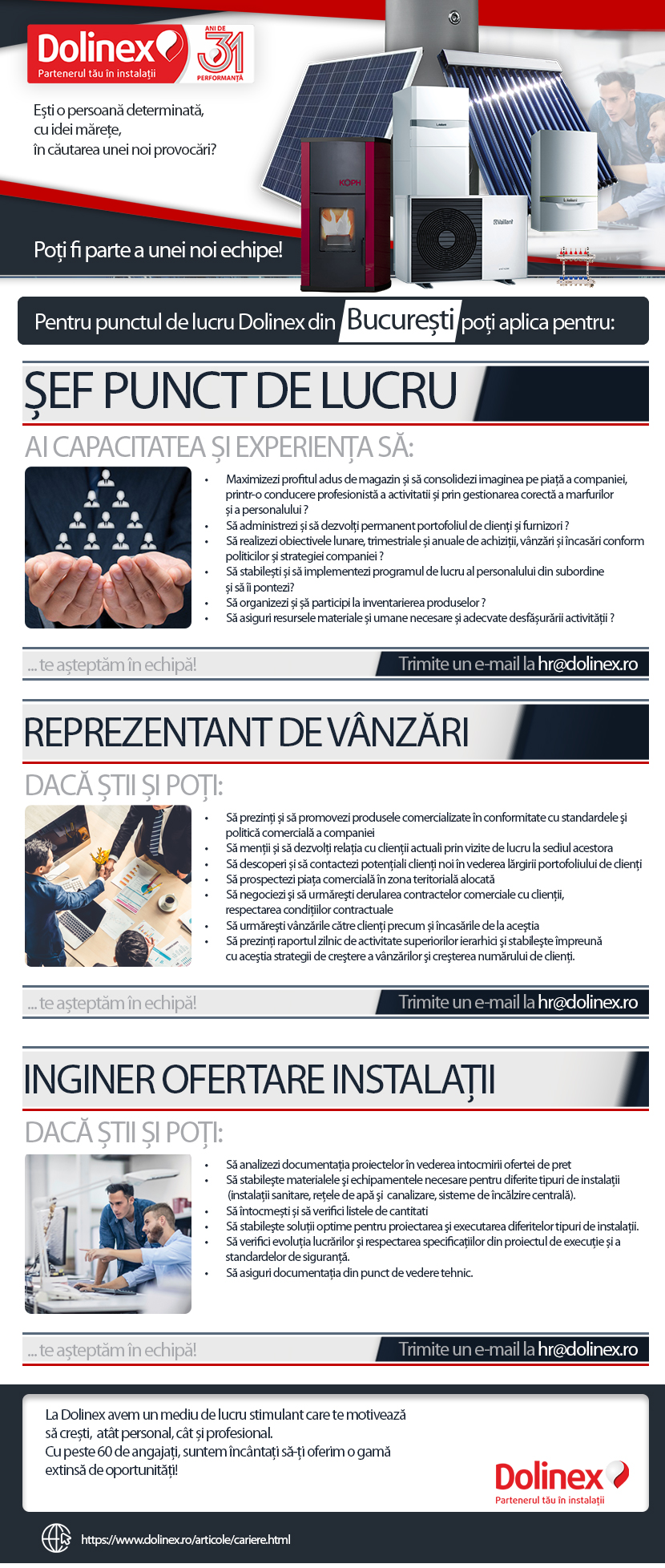 Cautam colegi pentru Dolinex Bucuresti