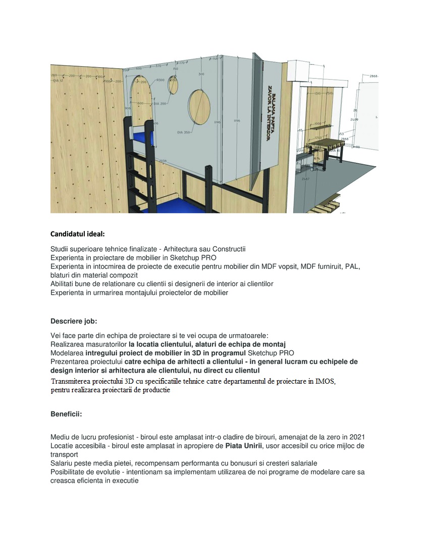 Proiectant Mobilier - SketchUp PRO