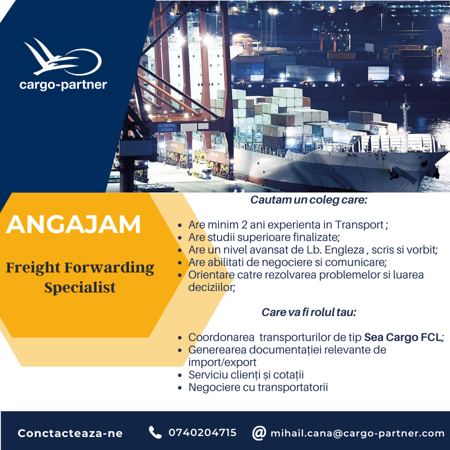 Coordonator Transport (Sea) -Timisoara