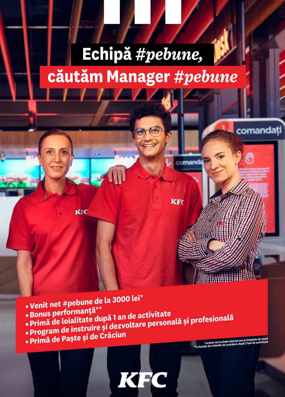 KFC cauta MANAGER de TURA! Hai intr-o echipa #pebune!