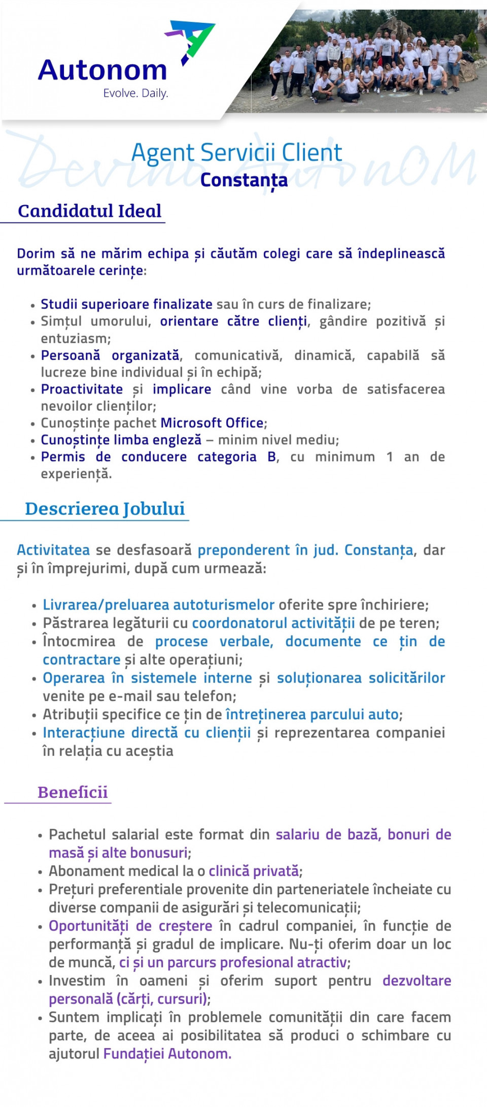 AGENT SERVICII CLIENT CONSTANTA