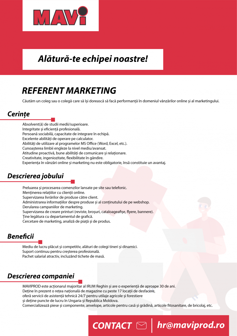 Referent marketing - Reghin