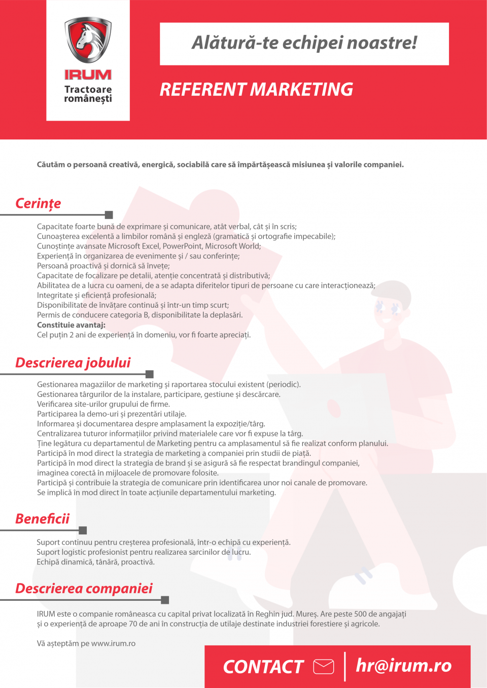 Referent marketing - Reghin