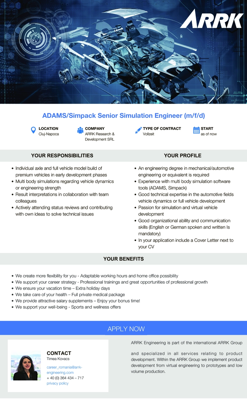 ADAMS/Simpack Senior Simulation Engineer (m/f/d)