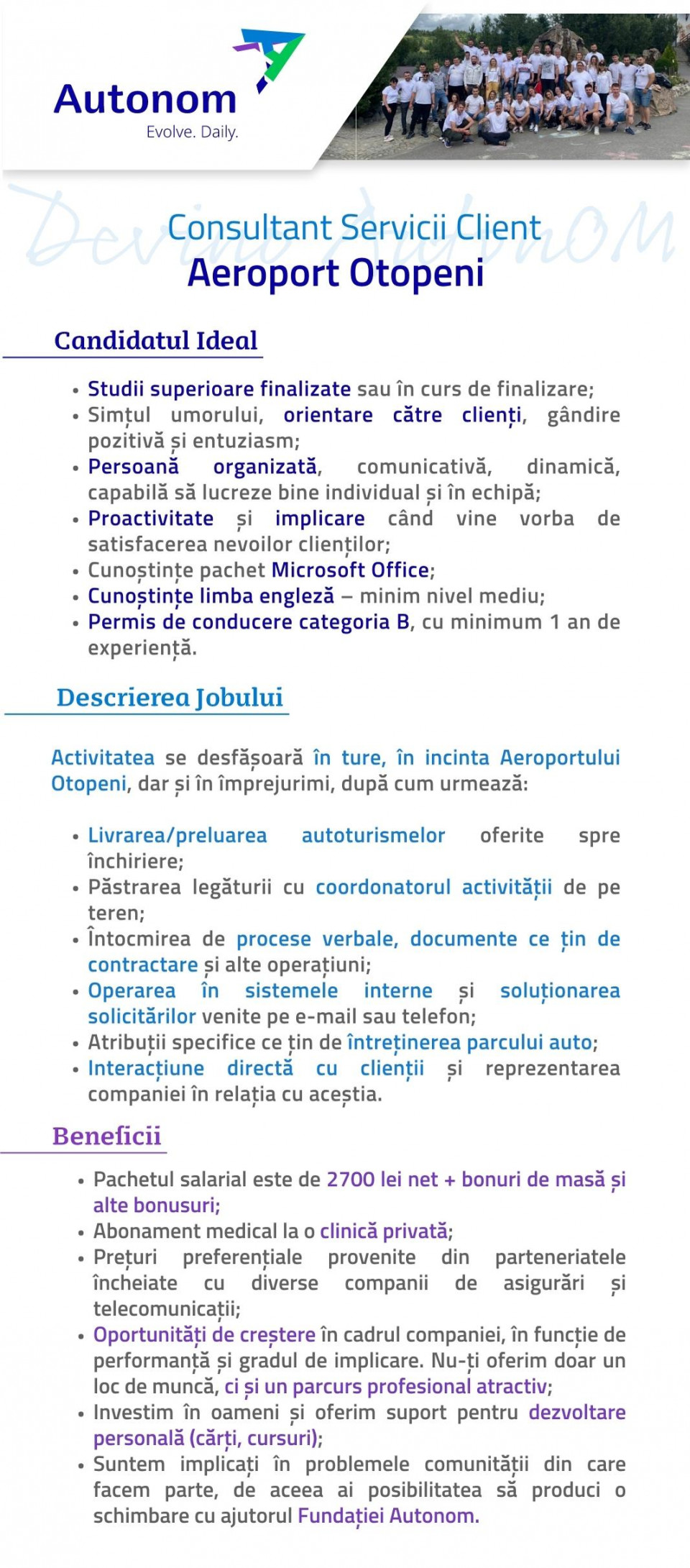 CONSULTANT SERVICII CLIENT - AEROPORT OTOPENI