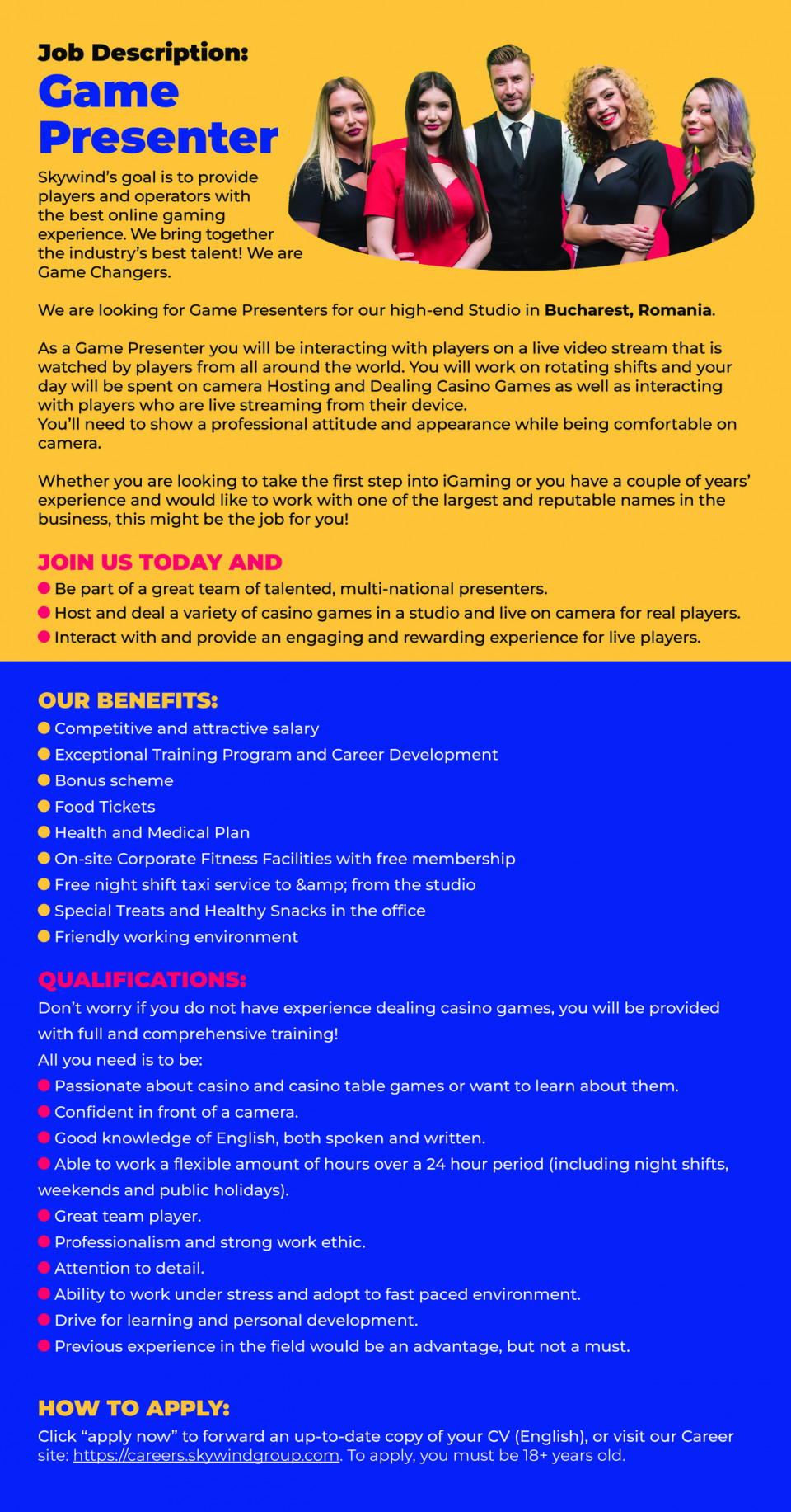 Game Presenter (Online Dealer)