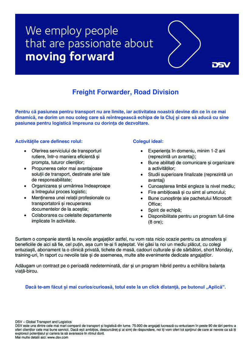 Freight Forwarder - Road Division