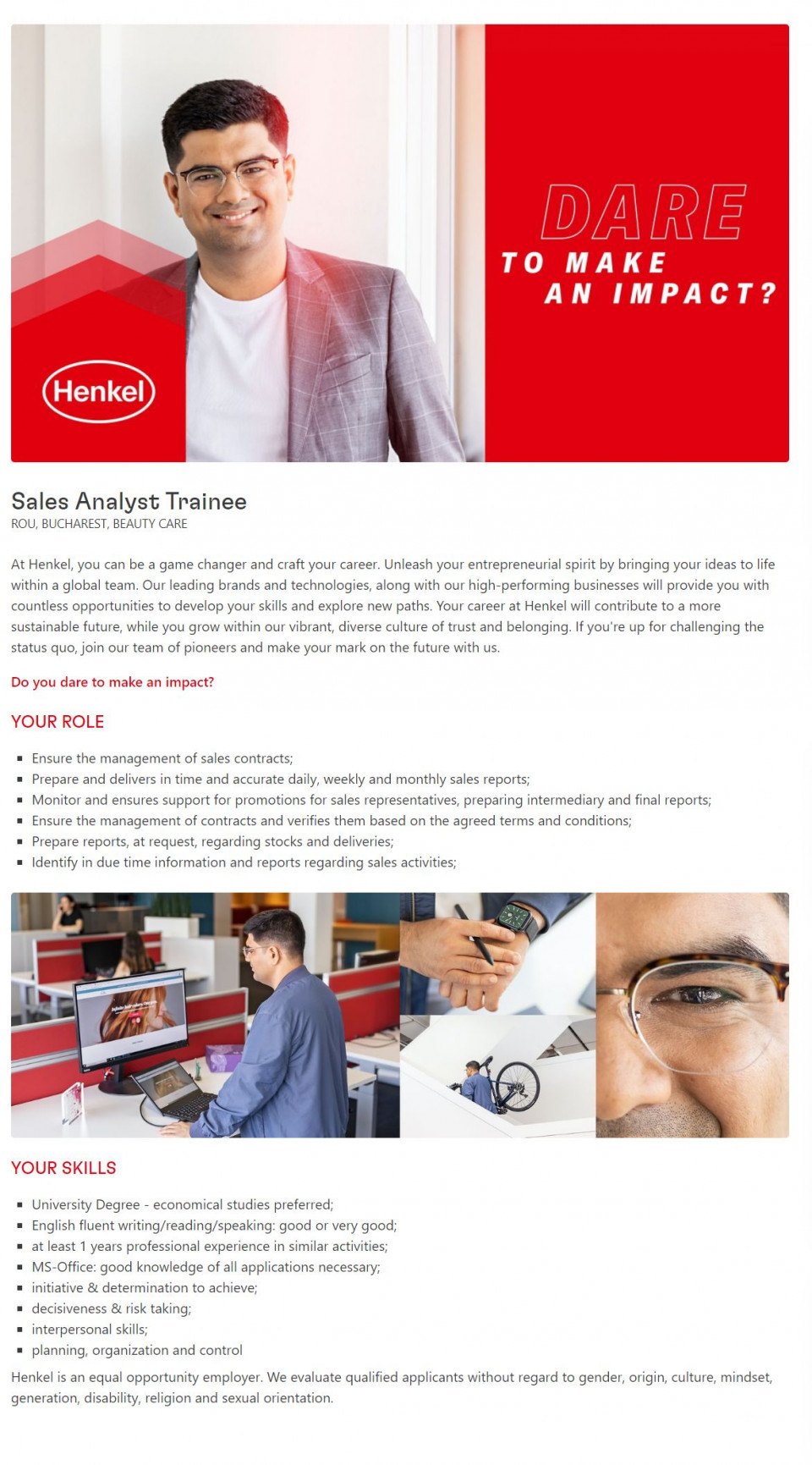Sales Analyst Trainee - Bucharest, Beauty Care