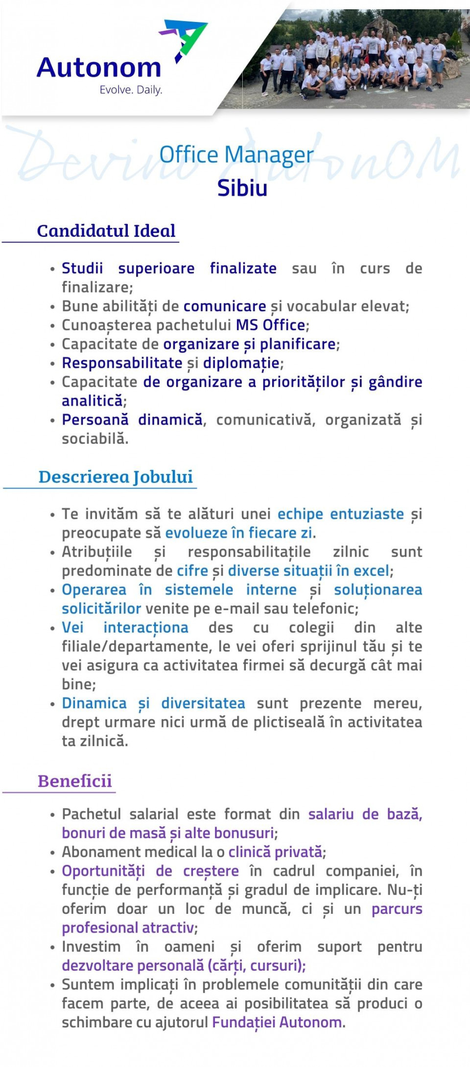 OFFICE MANAGER - SIBIU