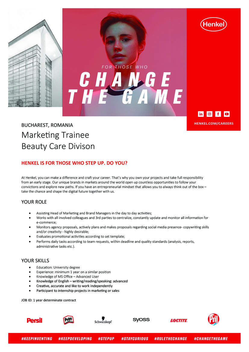 Marketing Trainee – 1 year determinate period
