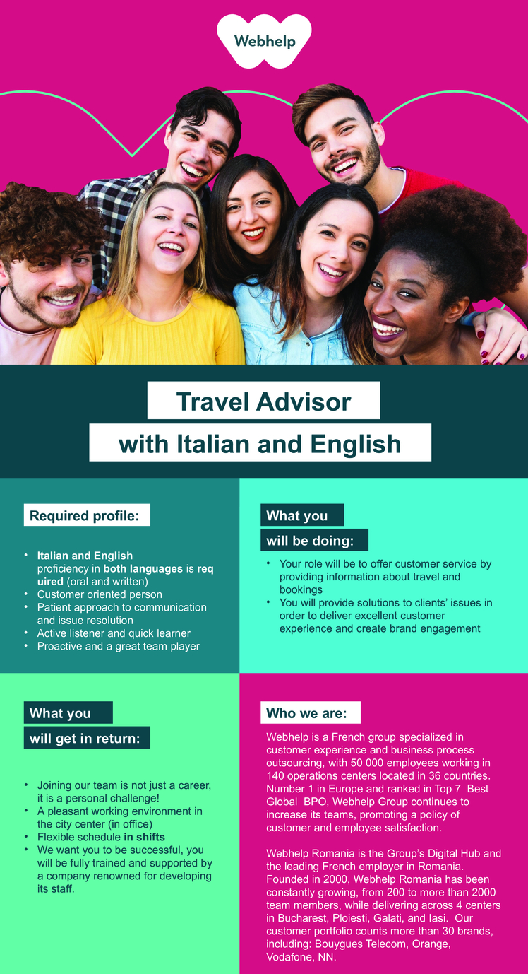 Travel Advisor with Italian and English