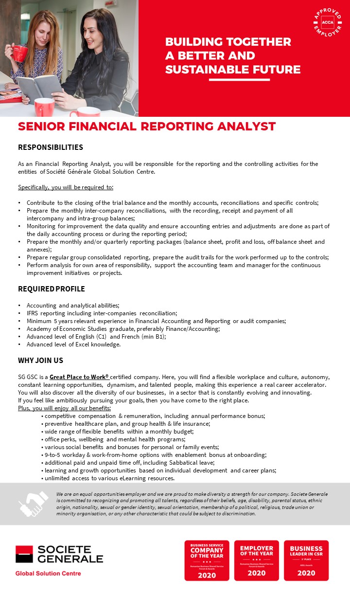 Senior Financial Reporting Analyst