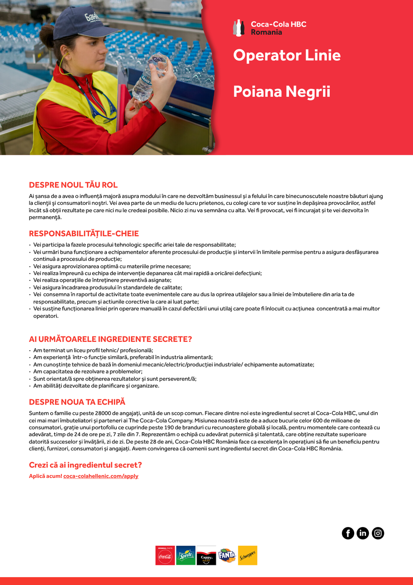 Operator Productie - Poiana Negrii