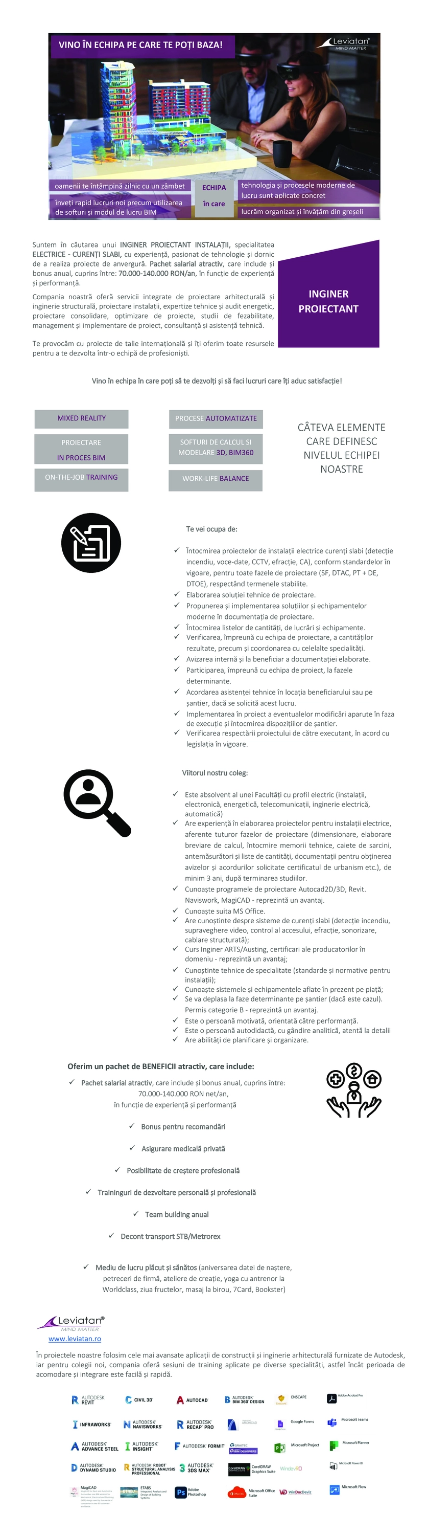 INGINER PROIECTANT INSTALATII ELECTRICE CURENTI SLABI