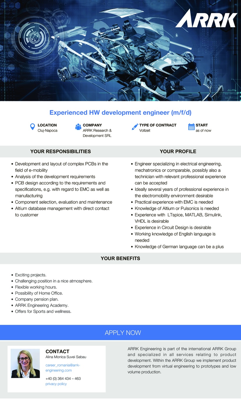 Experienced HW development engineer (m/f/d)