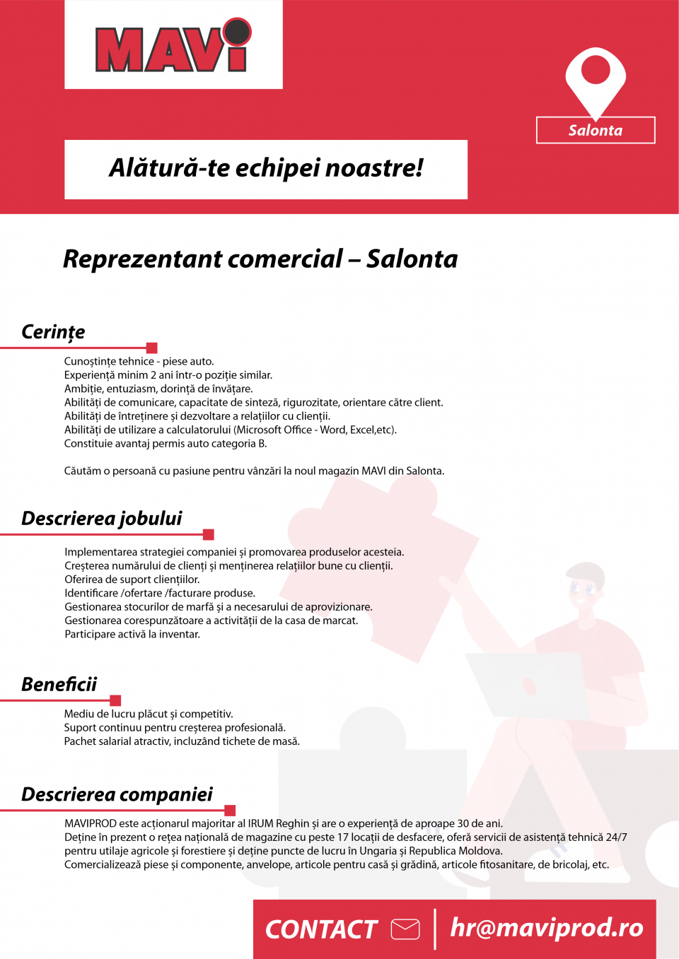 Reprezentant comercial - Salonta
