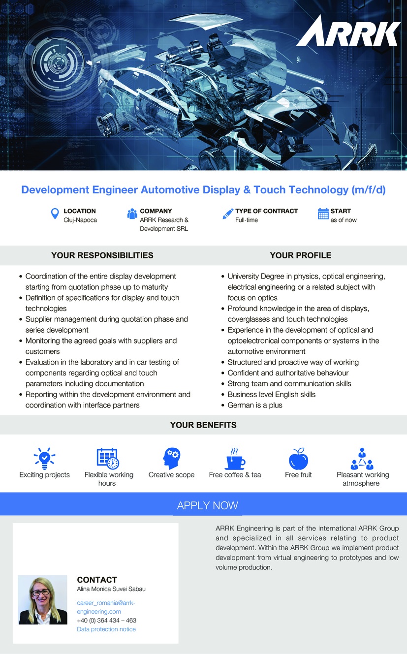 Development Engineer Automotive Display & Touch Technology