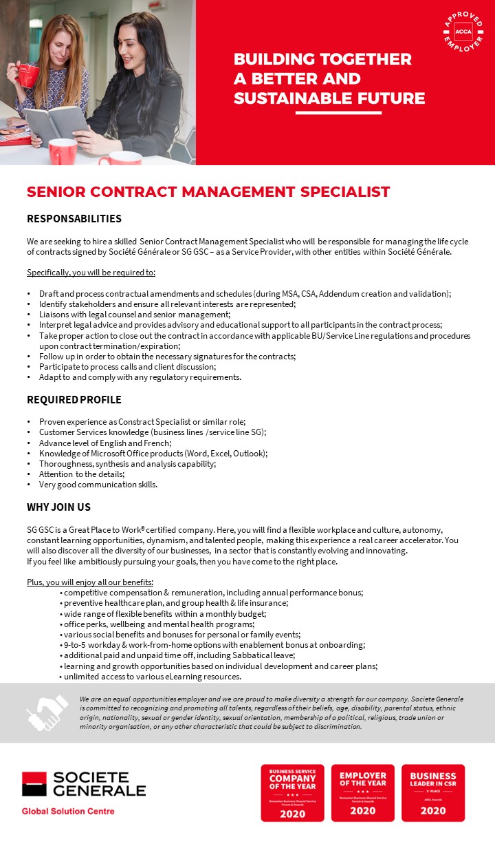 Senior Contract Management Specialist