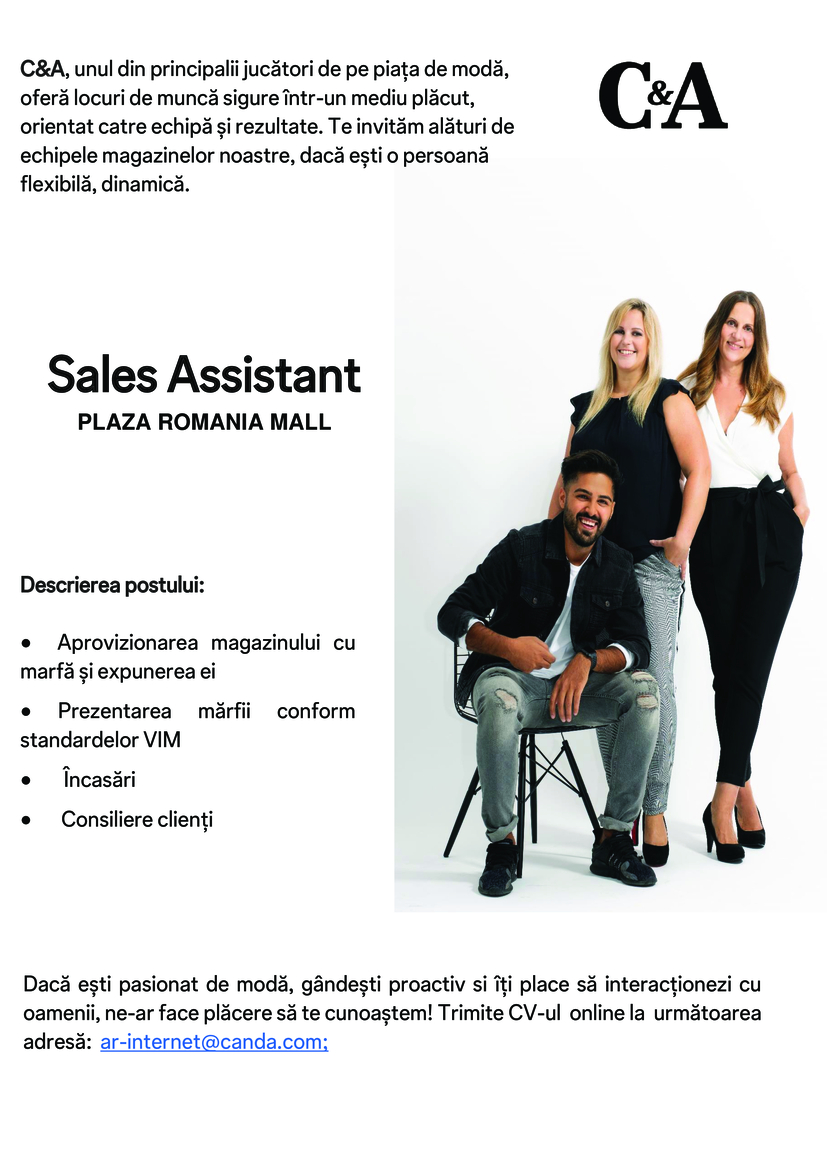 Sales Assistant Bucuresti Plaza Romania
