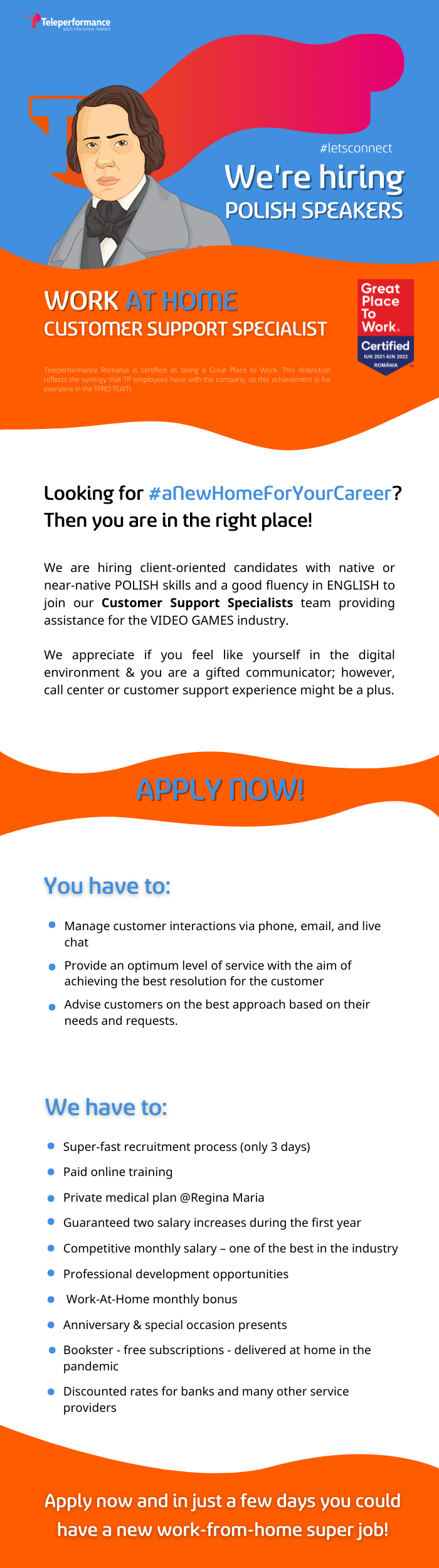 POLISH SPEAKERS - Work AT HOME Customer Support Specialists