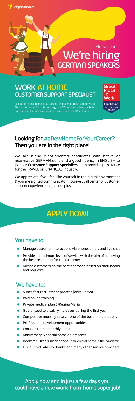 GERMAN Speakers - Work AT HOME Customer Support Specialist