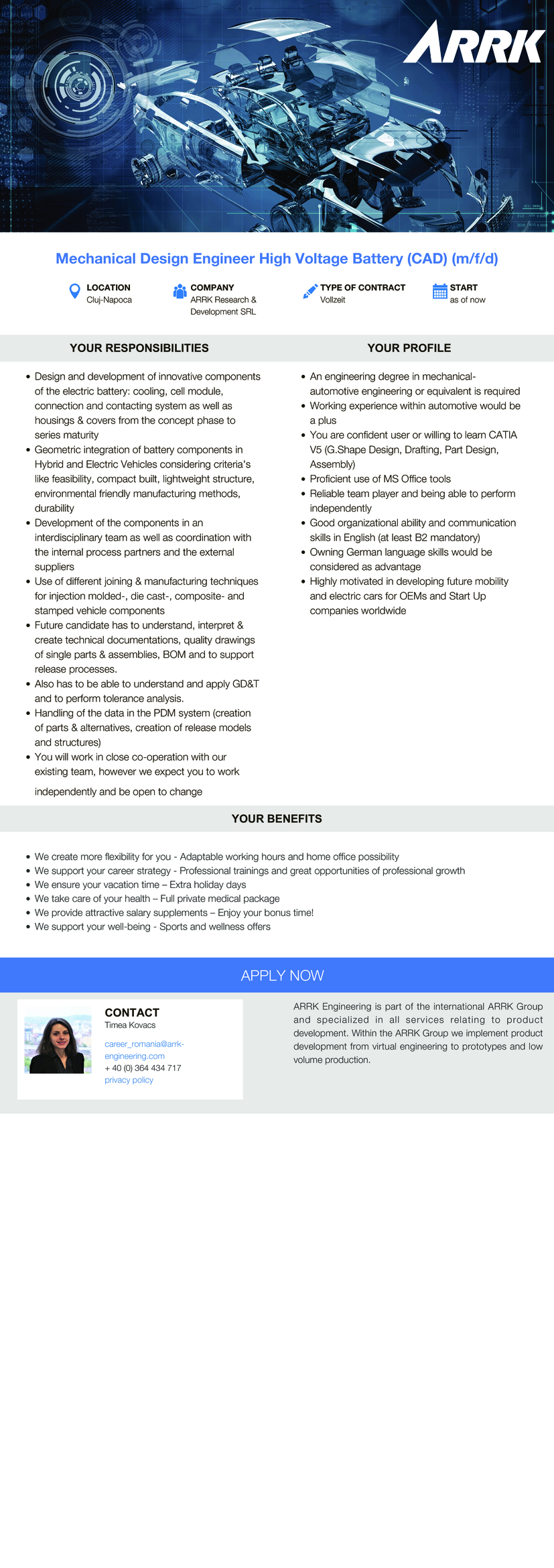 Mechanical Design Engineer High Voltage Battery (CAD)(m/f/d)