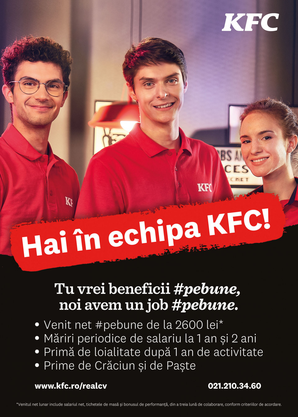 KFC cauta casieri si lucratori in bucatarie! Hai intr-o echipa #pebune!